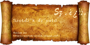 Szoták Évald névjegykártya